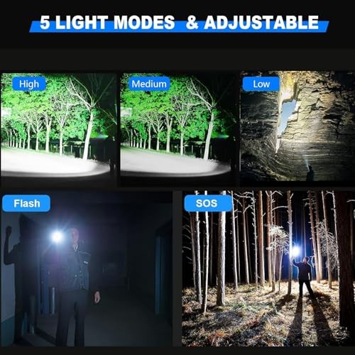Rechargeable LED Flashlights Rechargeable Flashlight 5000mAh+UV Purple Light