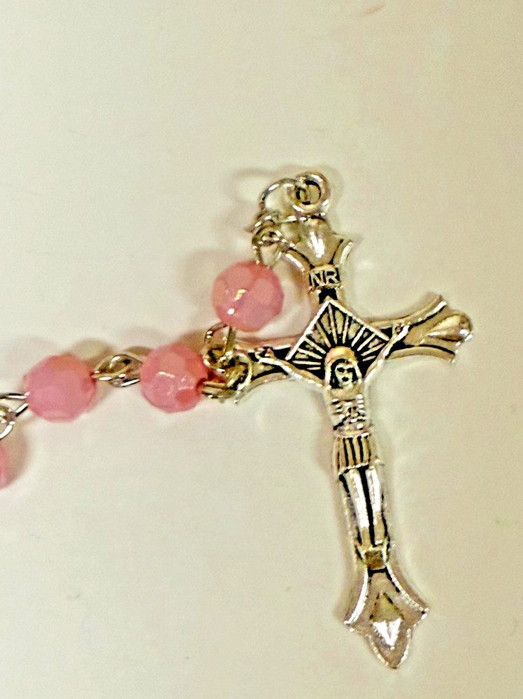 Iridescent Light Pink Rosary, New Gftshp-68