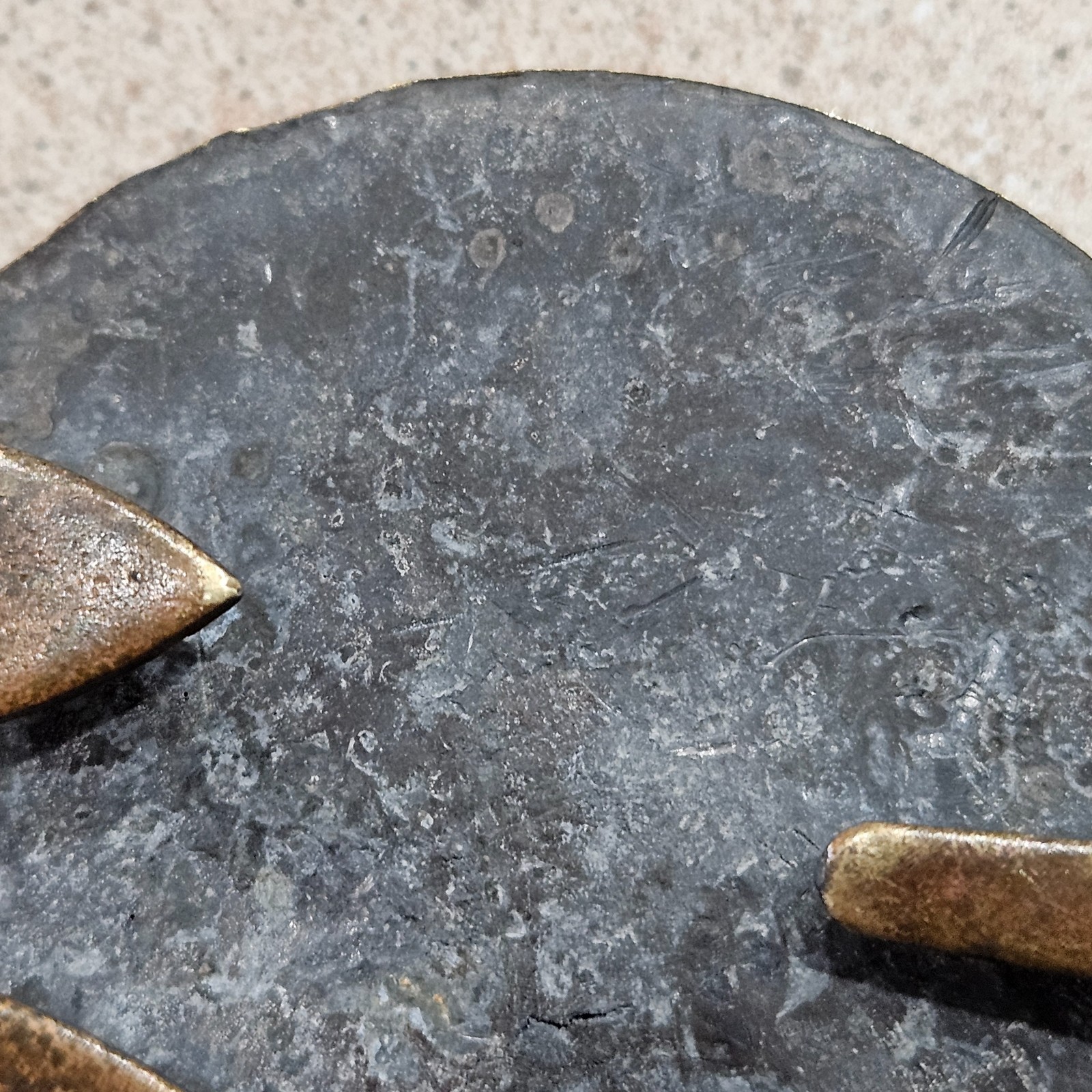 Vintage Civil War Era America Eagle Union 3 Prong Lead Filled Brass Belt Plate