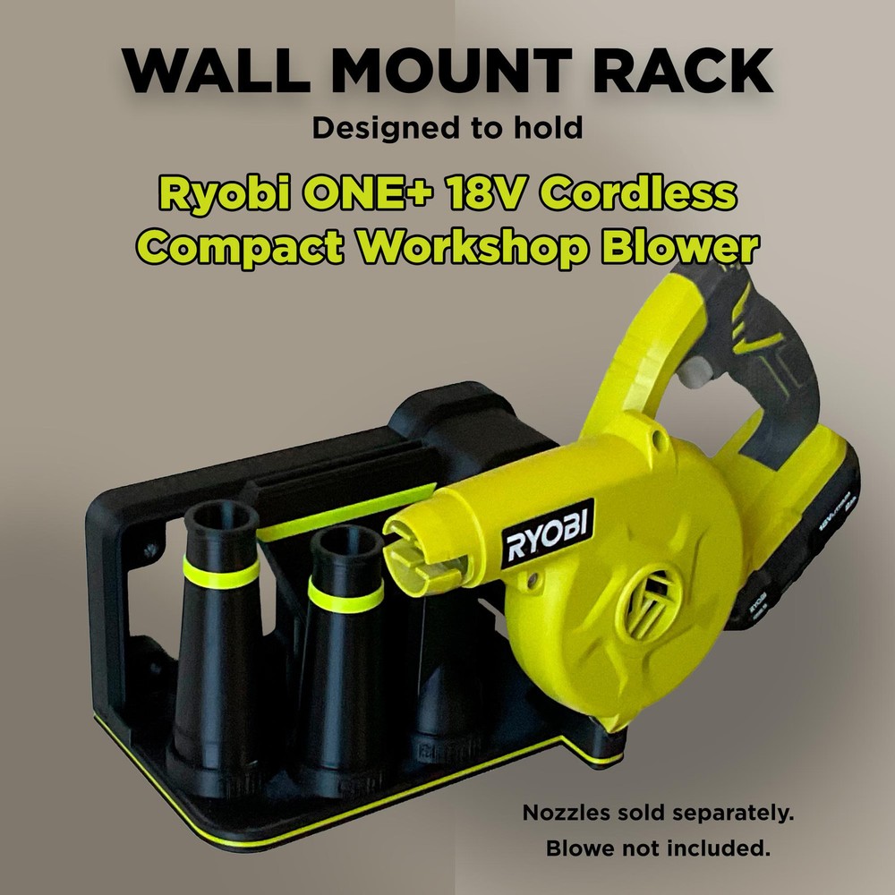 Wall Mount Rack for RYOBI ONE+ 18V Cordless Compact Workshop Blower Model P755