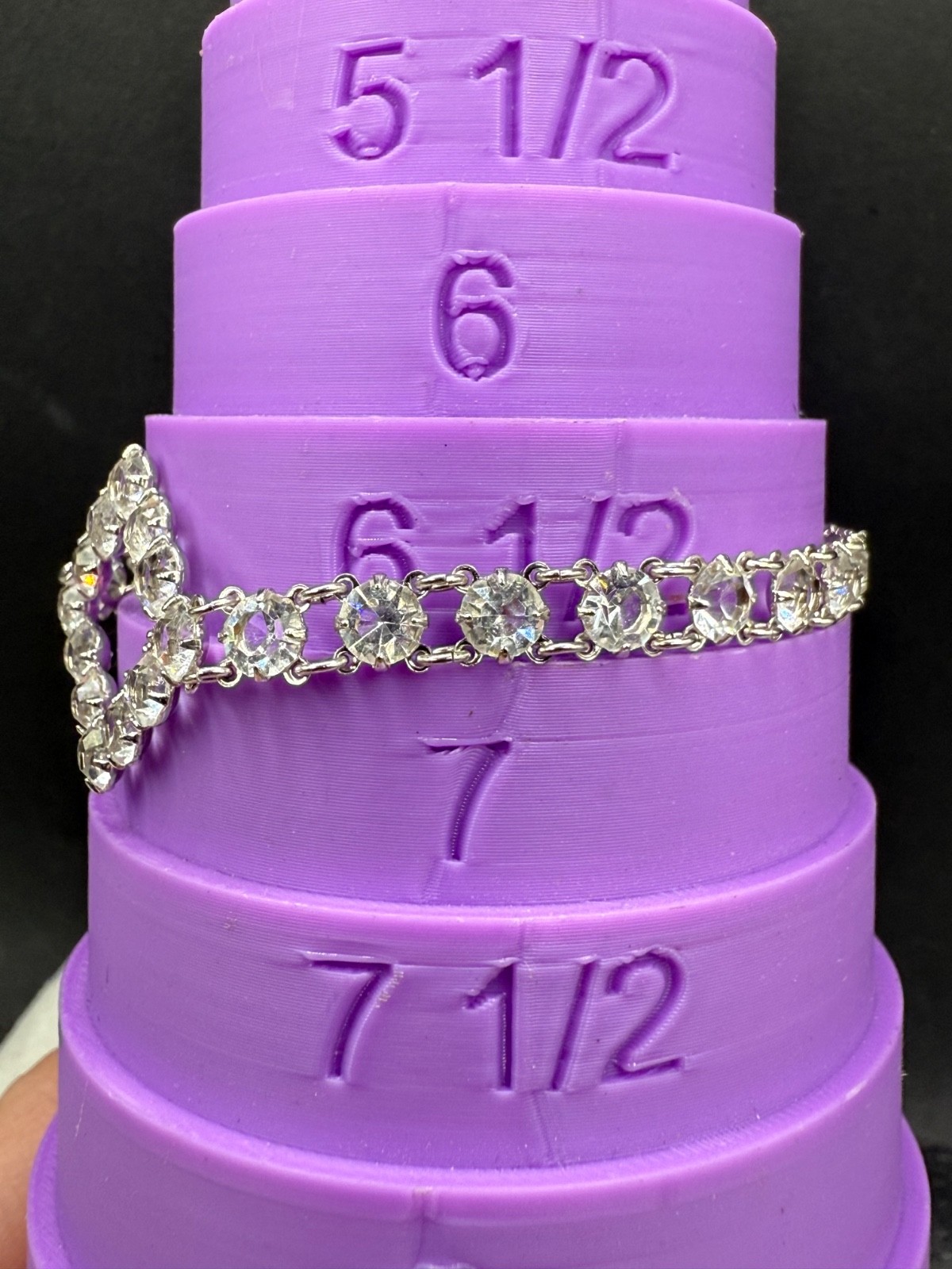 Vintage Crystal Bracelet Open Back Wedding Prom Formal 7"