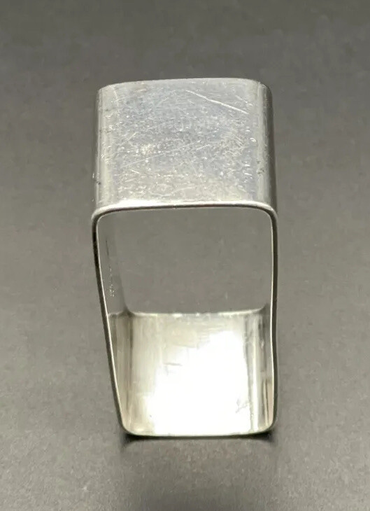 Sterling Silver Napkin Ring Engraved Name “Frank” Rectangular Form Watrous