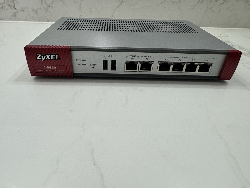 Zyxel USG60 Unified Security Gateway W/ Brackets No Power Adapter Untested