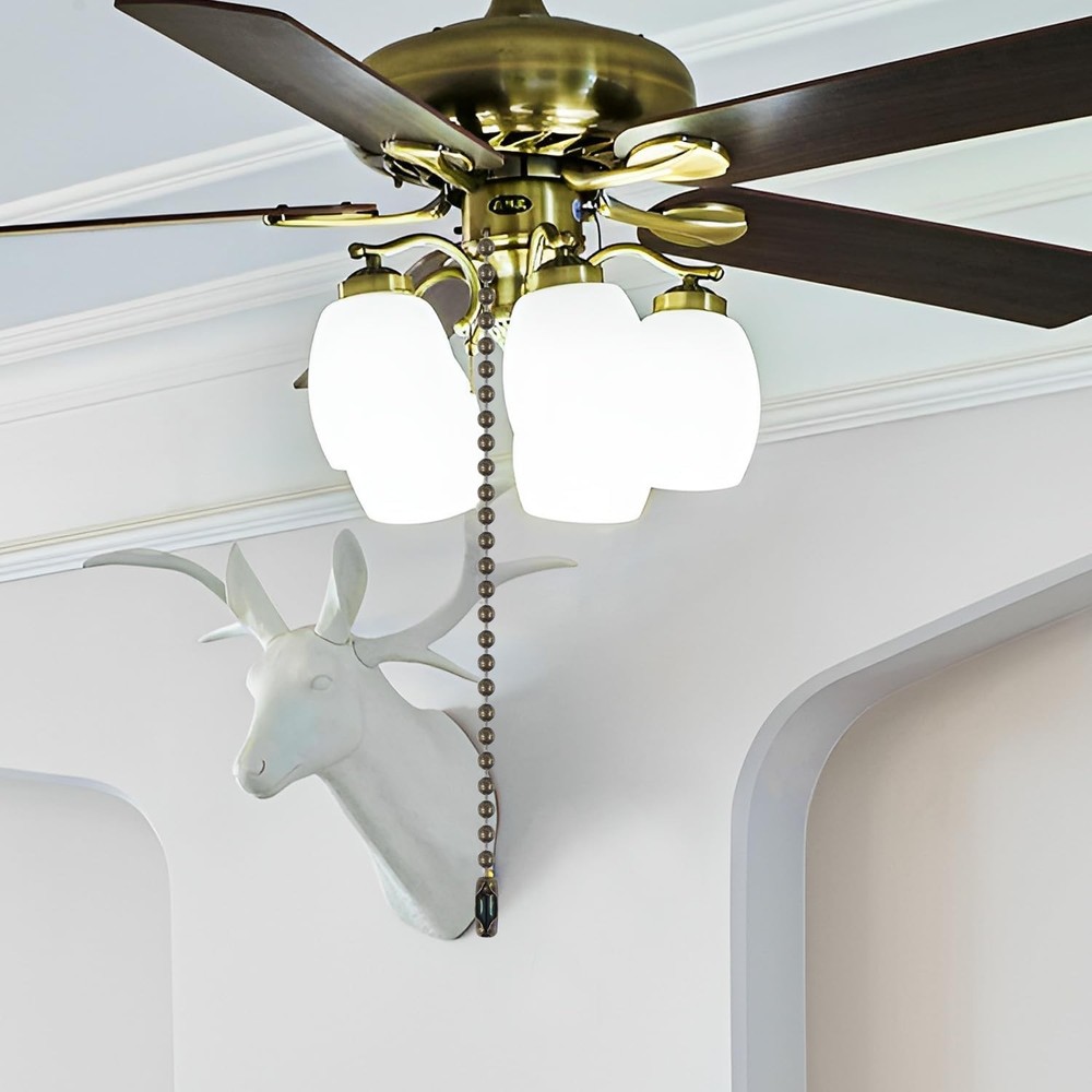 Bronze Ceiling Fan Pull Chain, 120" Extra Long Rust Proof 3mm Beaded Ball Light
