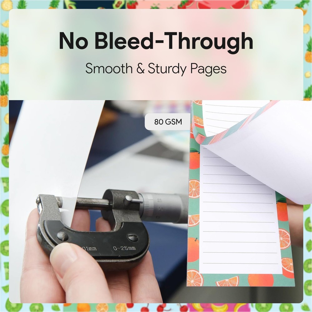 8 Magnetic Notepads – for Grocery 8 Pack- Medium, MEDIUM 8 PACK