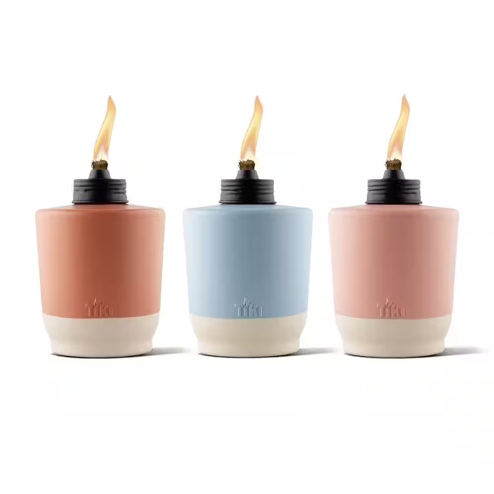 Sunset Sands Outdoor Glass Table Torch 3-Pack