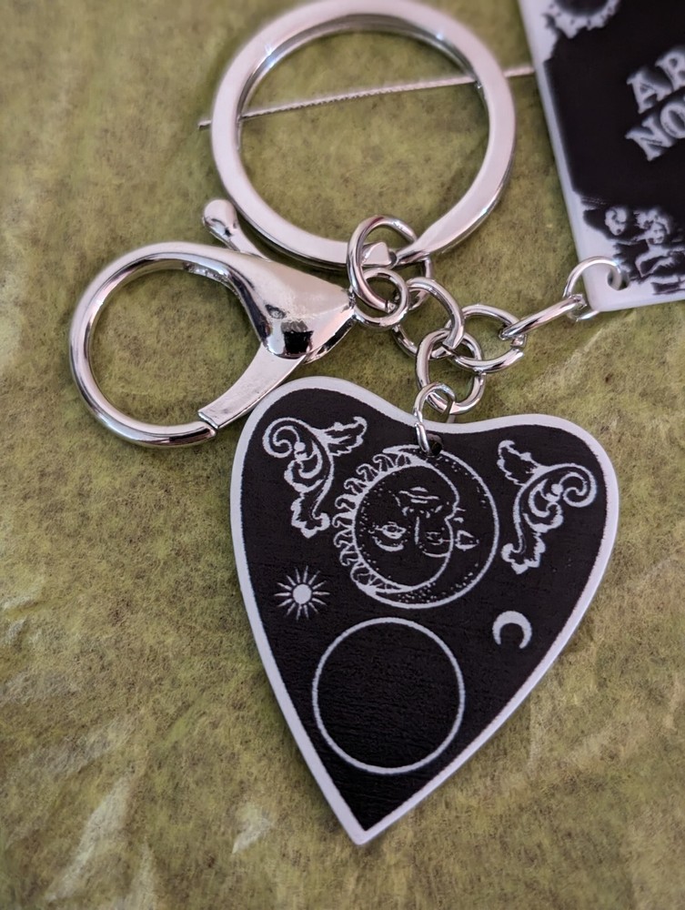 ouija board keychain keyring for purse, bag. backpack