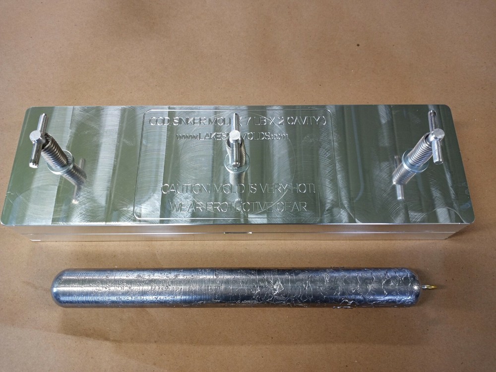 Cod Sinker / Deep Drop Weight Mold ( 2 Cavity ) 7# and 7# Aluminum CNC