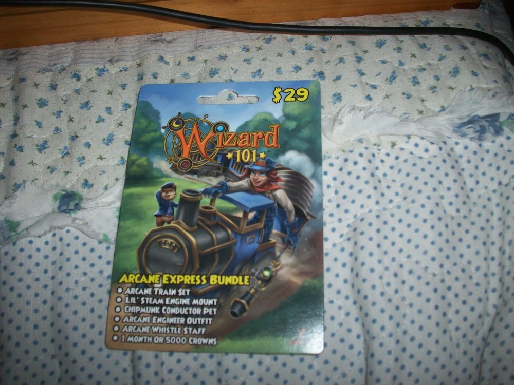 Arcane Express Bundle Wizard 101 Game Card new Crowns Chipmunk Conductor Pet