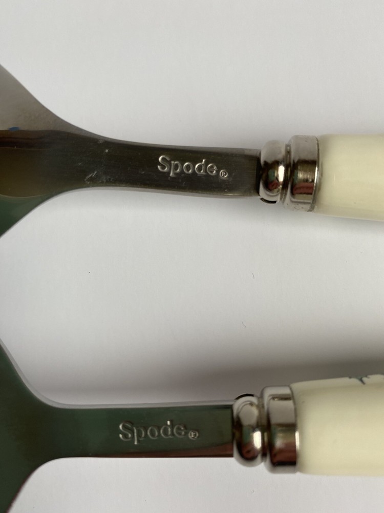 Vintage SPODE Christmas Two Cutlery Serving Set Spoon & Fork