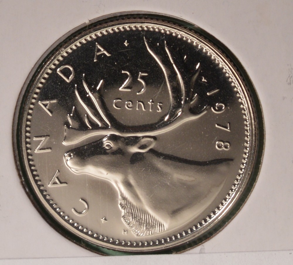 1978 Canada Twenty Five Cents - Proof Like (PL) Uncirculated From Set  🇨🇦🇨🇦