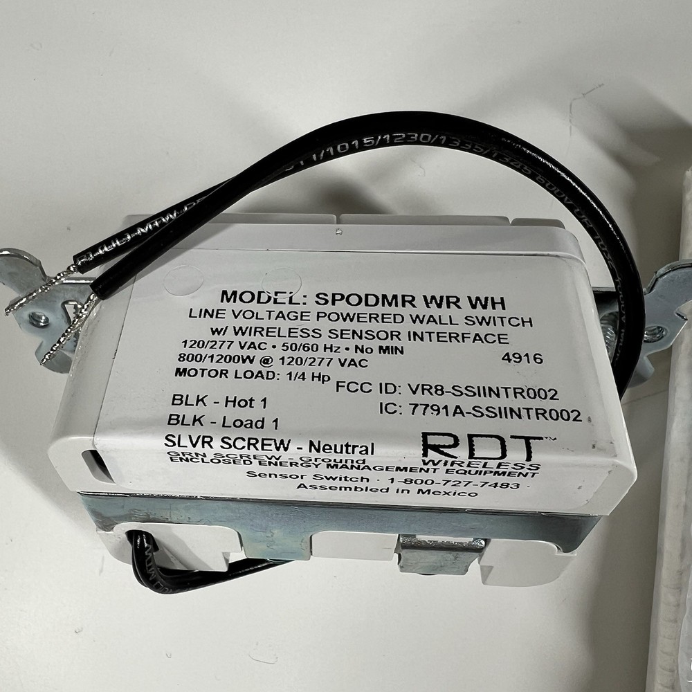 Acuity Controls Sensor Wall Switch SPODMR WR WH RDT Wireless Interface White New