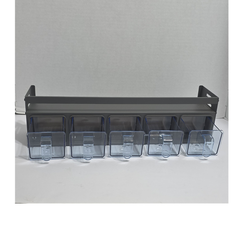 Gray 6-Compartment Wall Mounted Storage Bin Organizer