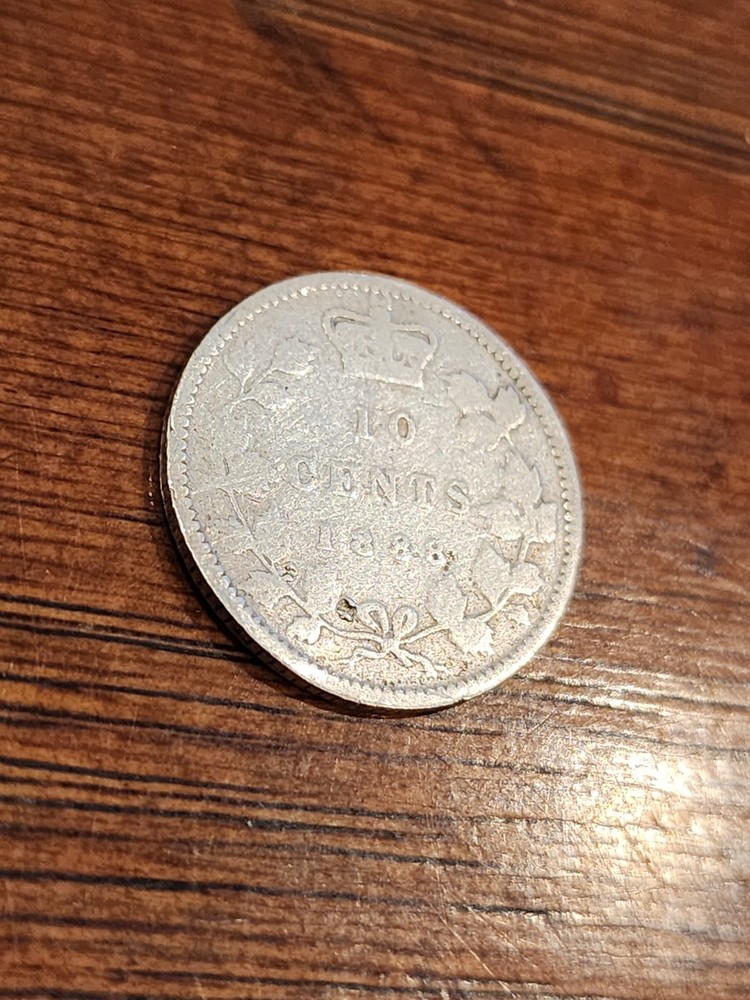 1888 Canada 10 Cents Silver Coin