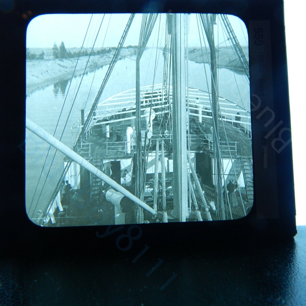 Suez canal large slide egypt magic lantern