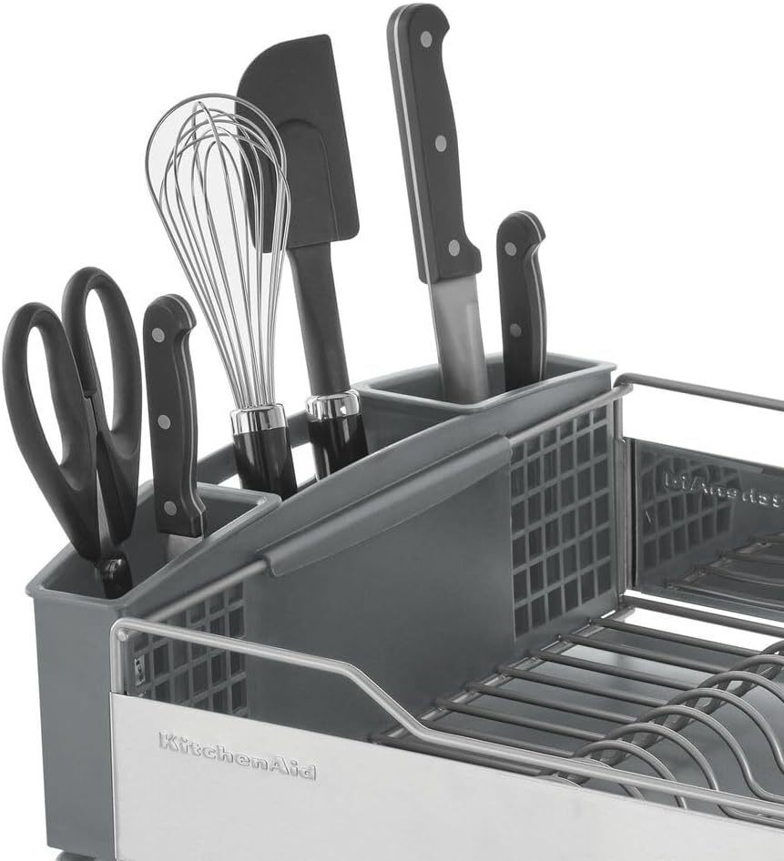 Large Capacity Full Size Rust Resistan Dish Rack w/ Self Draining Angled Drain
