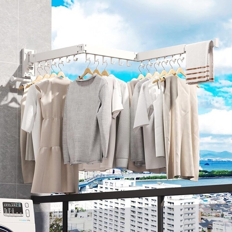 Wall Mounted Drying Rack Foldable Heavy Duty Space Saving Laundry Organizer New