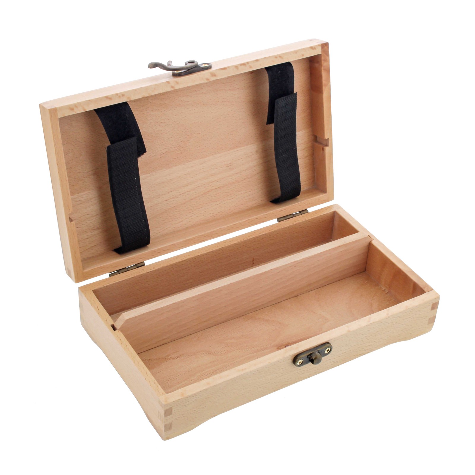 US Art Supply Small Artist Tool and Brush Storage Box with Locking Clasp