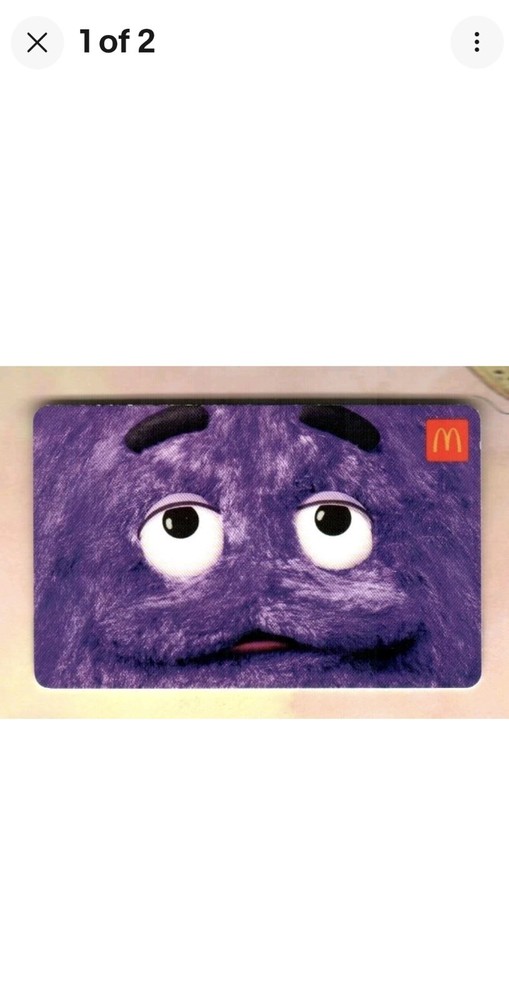 McDonald's Grimace 2025 Gift Card