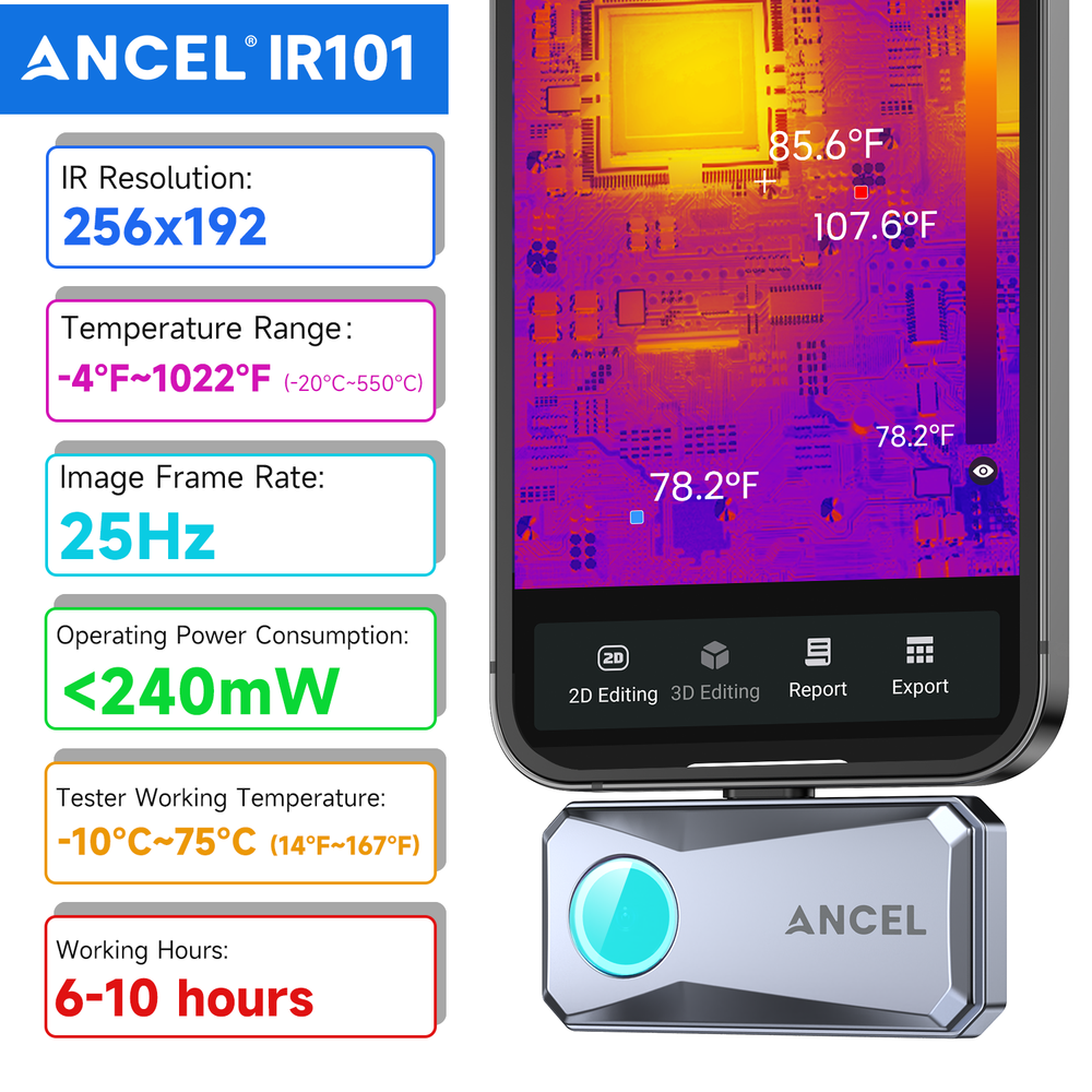 Universal Thermal Camera Imager for IOS iPhone 256x192 IR Resolution USB Type-C
