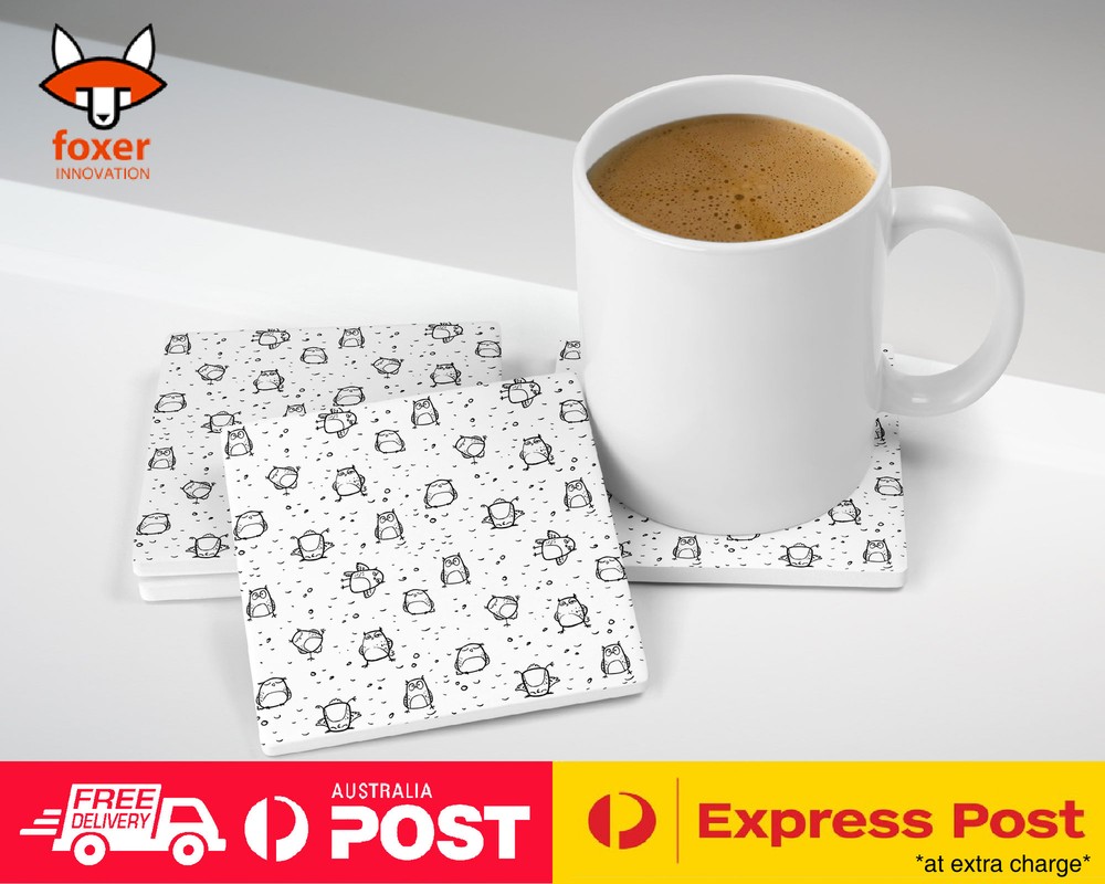 COASTER COFFEE DRINKING MAT|CUTE BIRD OWLS PATTERN #1