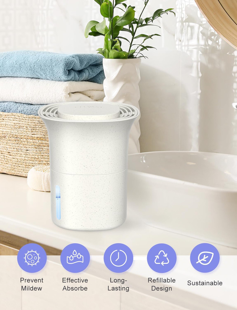 Refillable Moisture Absorber Boxes, 4 Pack 12.5 oz Reusable Dehumidifier