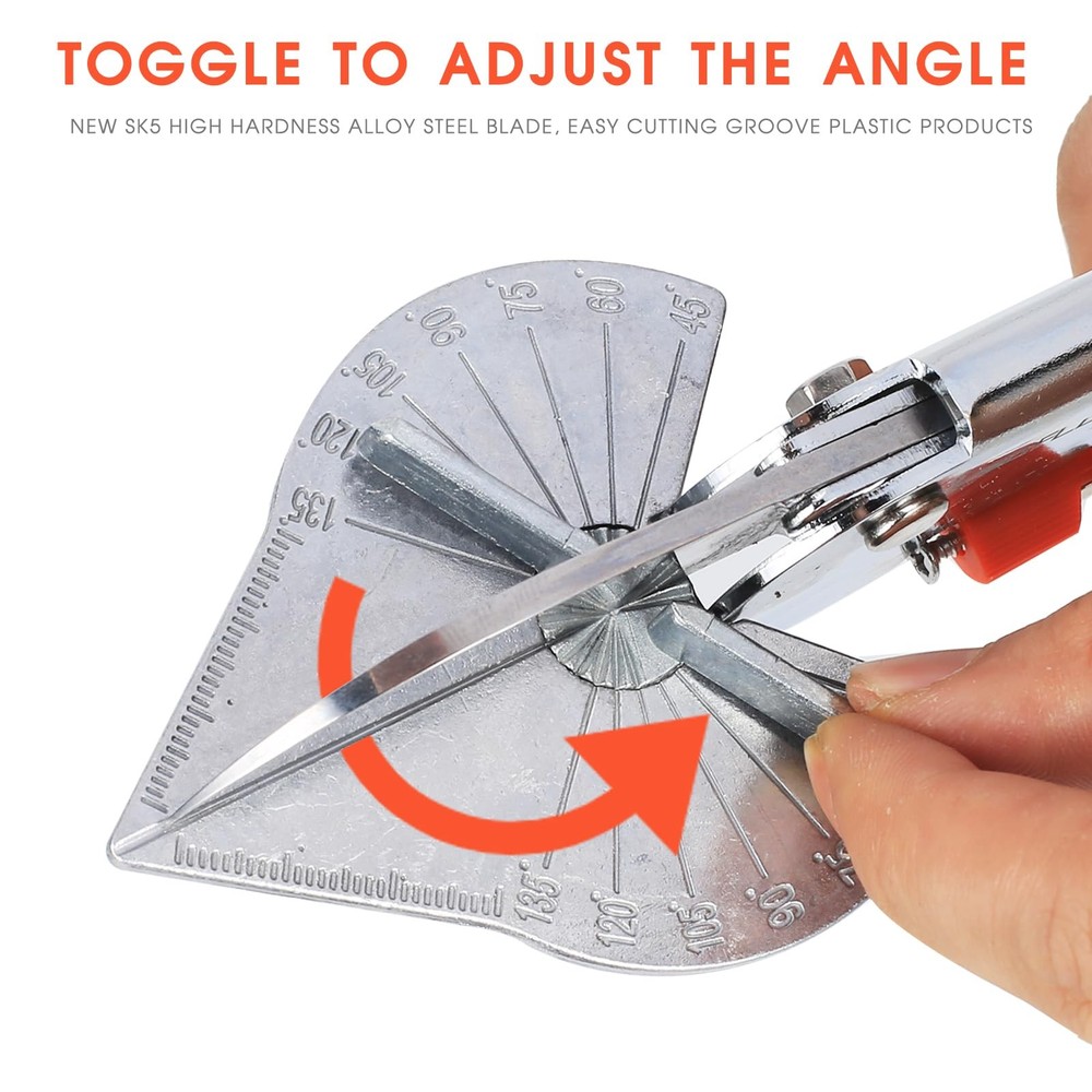 Miter Shears for Wood Trim, Adjustable 45°-135° Multi-Angle Handheld Tool, Mu...