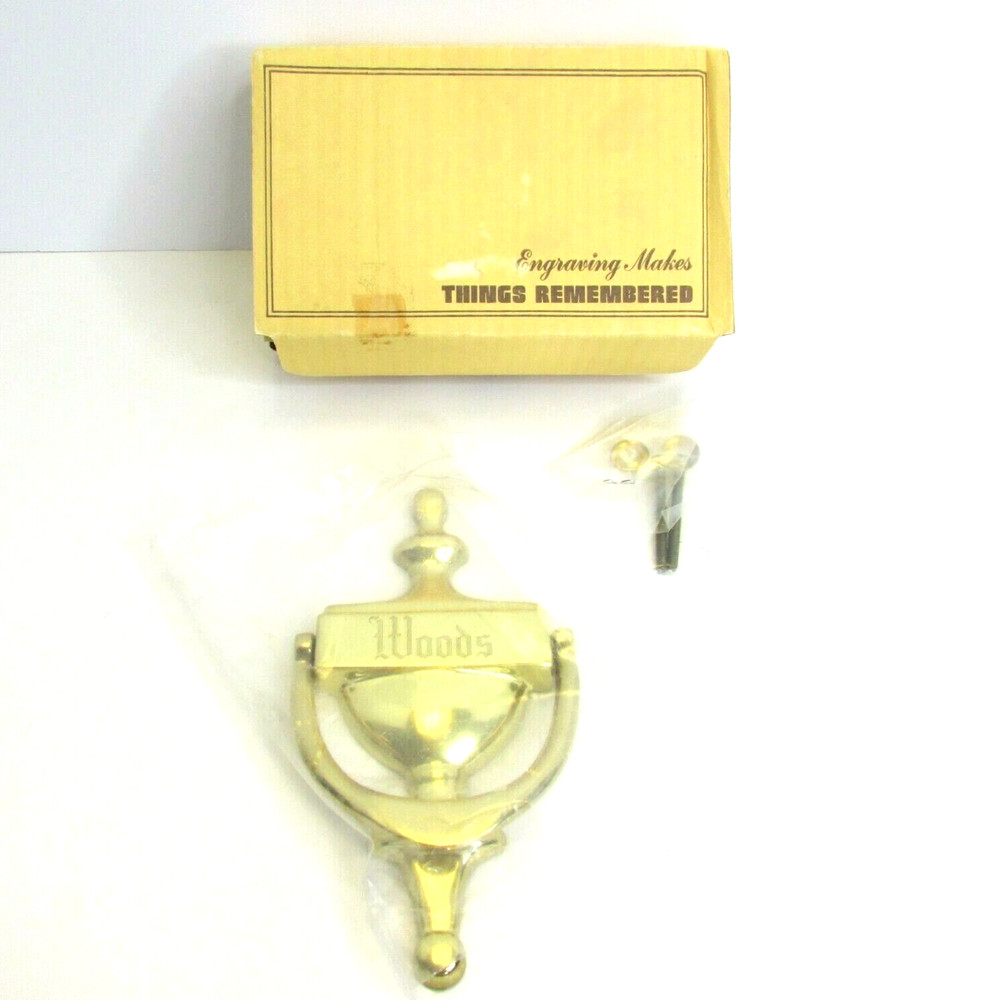 Solid Brass Door Knocker Last Name WOODS Engraved Personalized Things Remembered