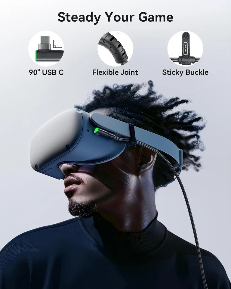 Link Cable with Charging [16Ft] for Meta Quest 3S Oculus Quest 3 Quest 2/Pro, Pi