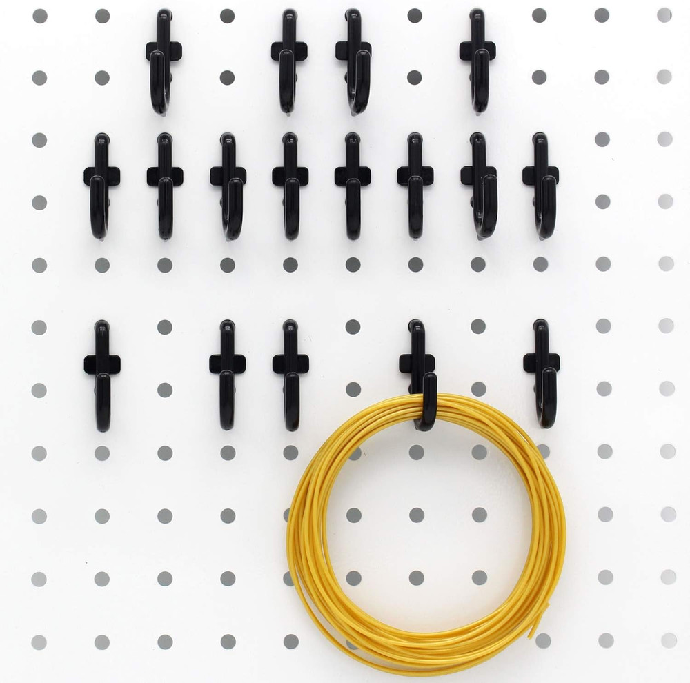 Pegboard Hooks Kit Pegboard J Hook Assortment 100PK Black Peg Hooks