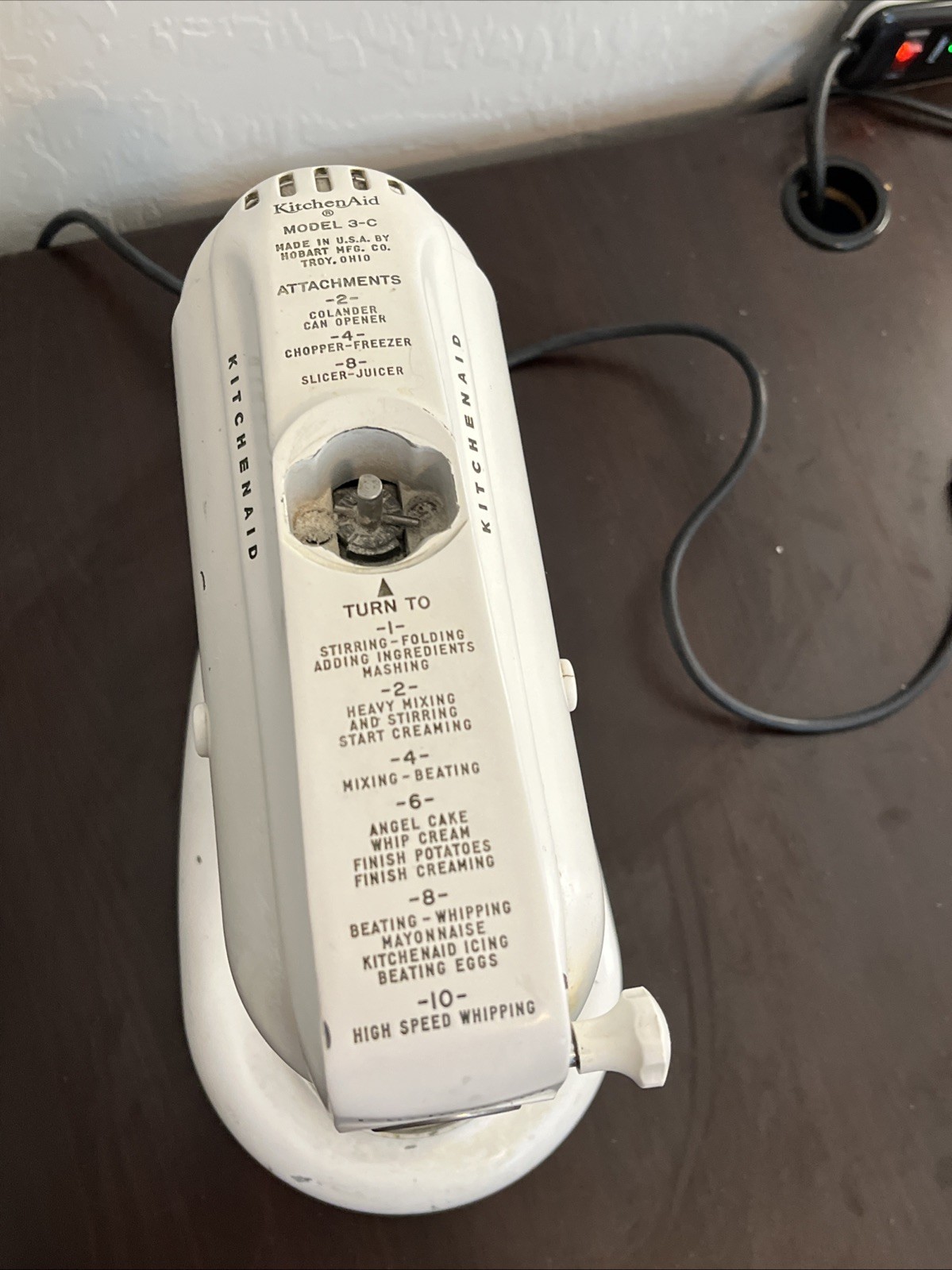 Vintage 1950's KitchenAid Stand Mixer Model 3-C Hobart Made In USA