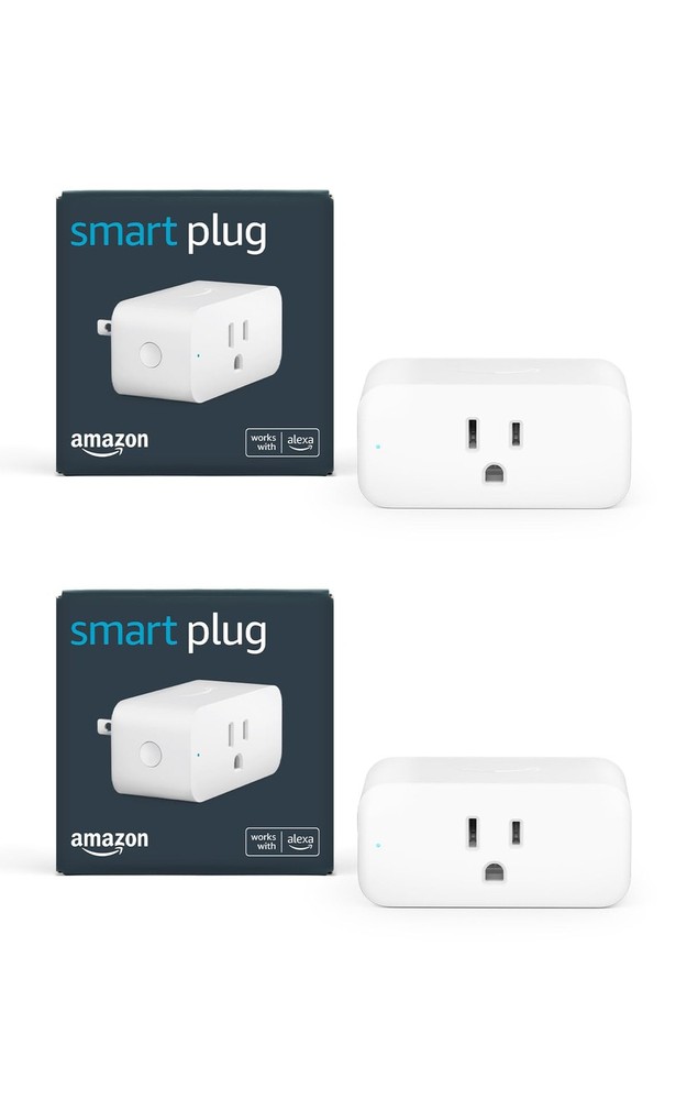 Amazon Smart Plug, Works with Alexa, Simple Setup, Endless 2-pack, WHITE