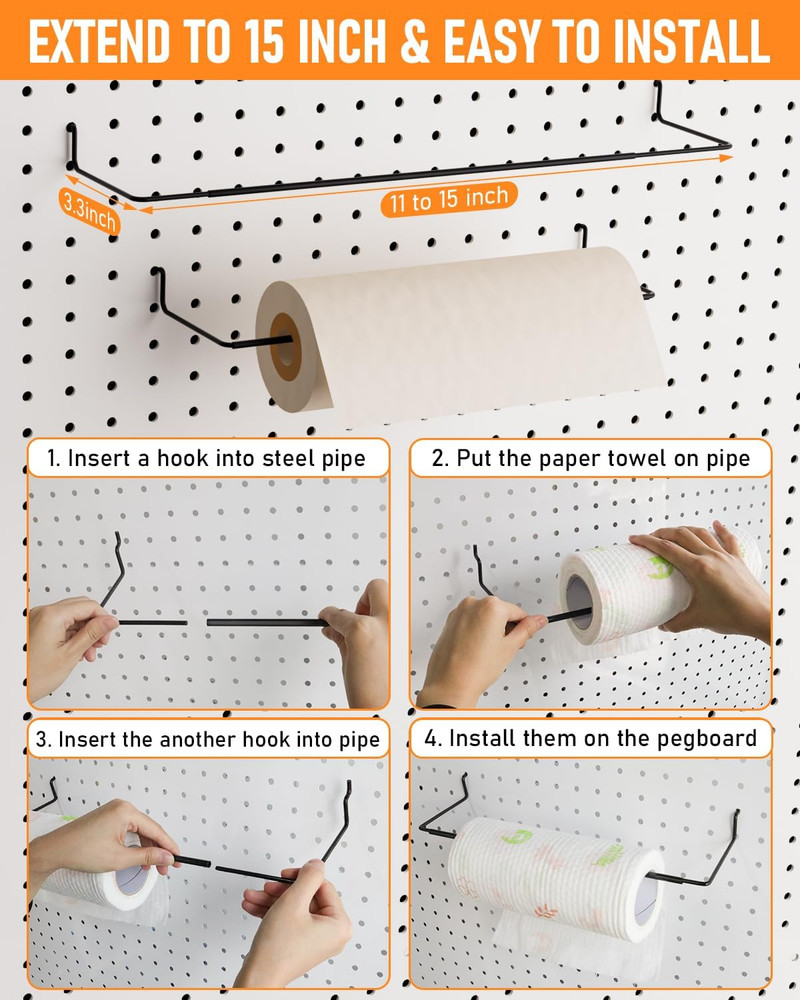 238PCS Pegboard Accessories Organizer Kit, Peg Board Hooks Assortment with Peg B