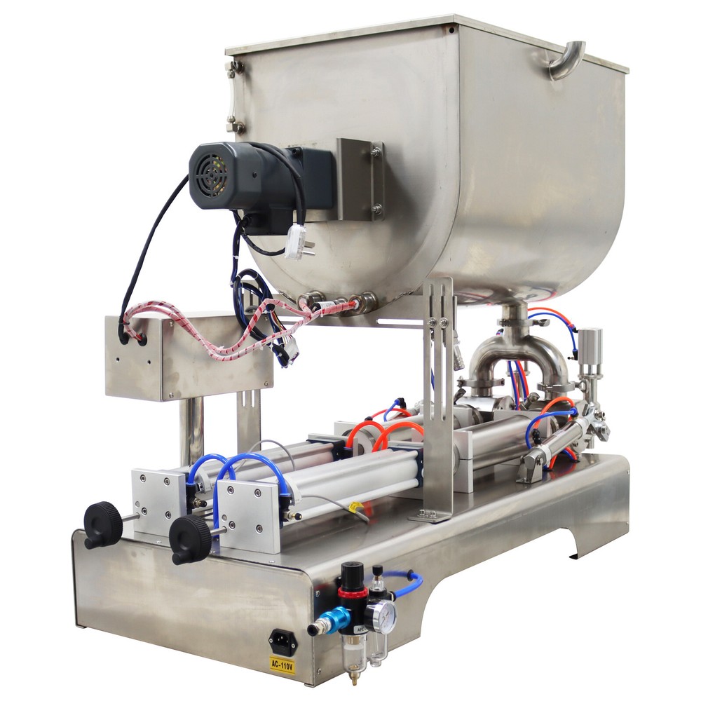 110V Paste Liquid Filling Machine 100-1000ml Heating & Stirring Hopper 80L