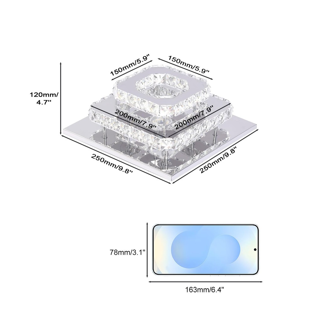 Mini Chandelier LED Crystal Ceiling Light 2 Layers Flush Mount Ceiling Light ...