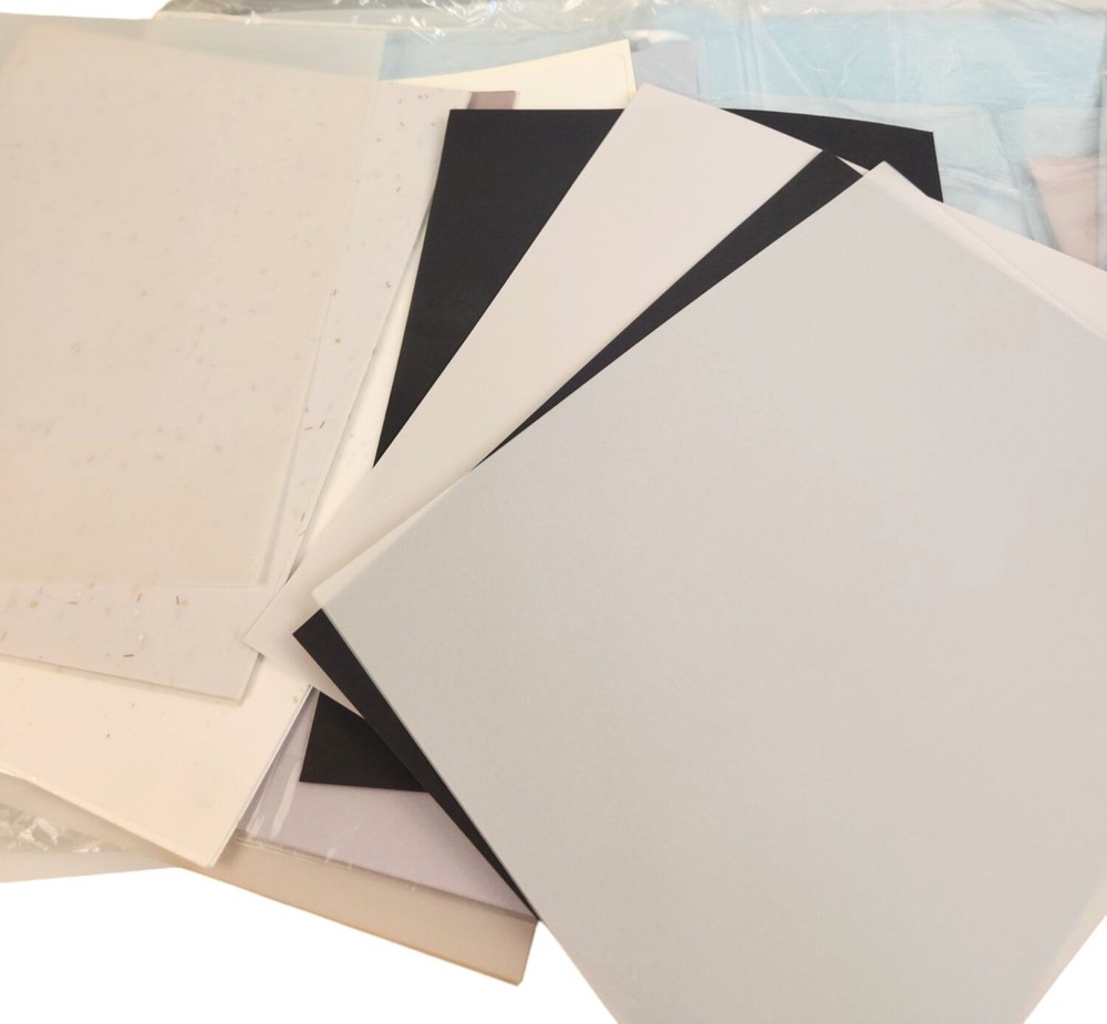 Velum & Rice Paper Mixed Media Craft Lot Ephemera Assorted Solid Colors