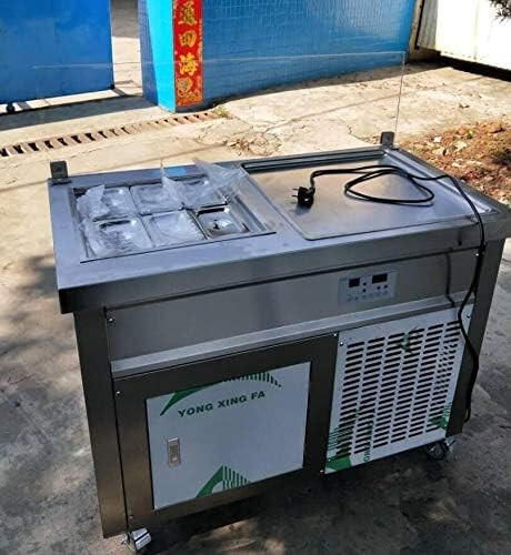 Kolice Commercial Single Square Pan Fried Ice Cream Roll Machine 6 Buckets