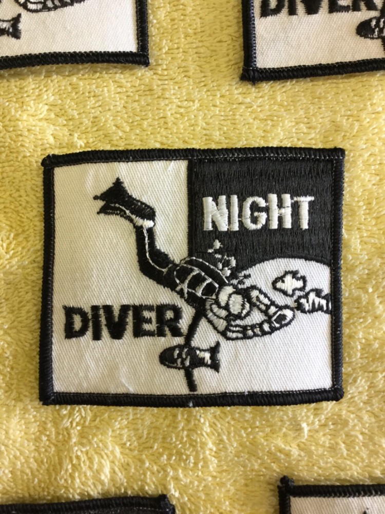 NIGHT DIVER SCUBA PATCH - 5 TOTAL - AS PICTURED
