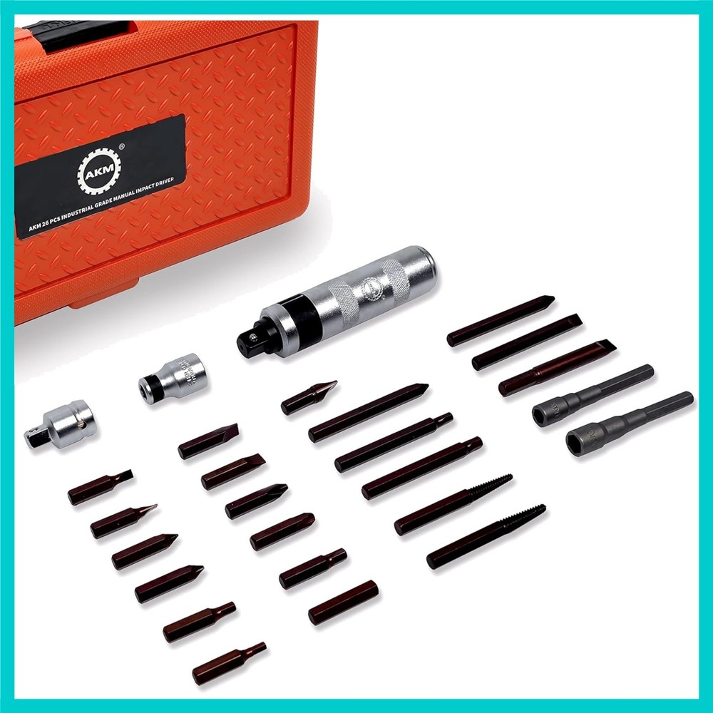 Versatile Manual Reversible Impact Driver with 26 Durable Screwdriver Bits