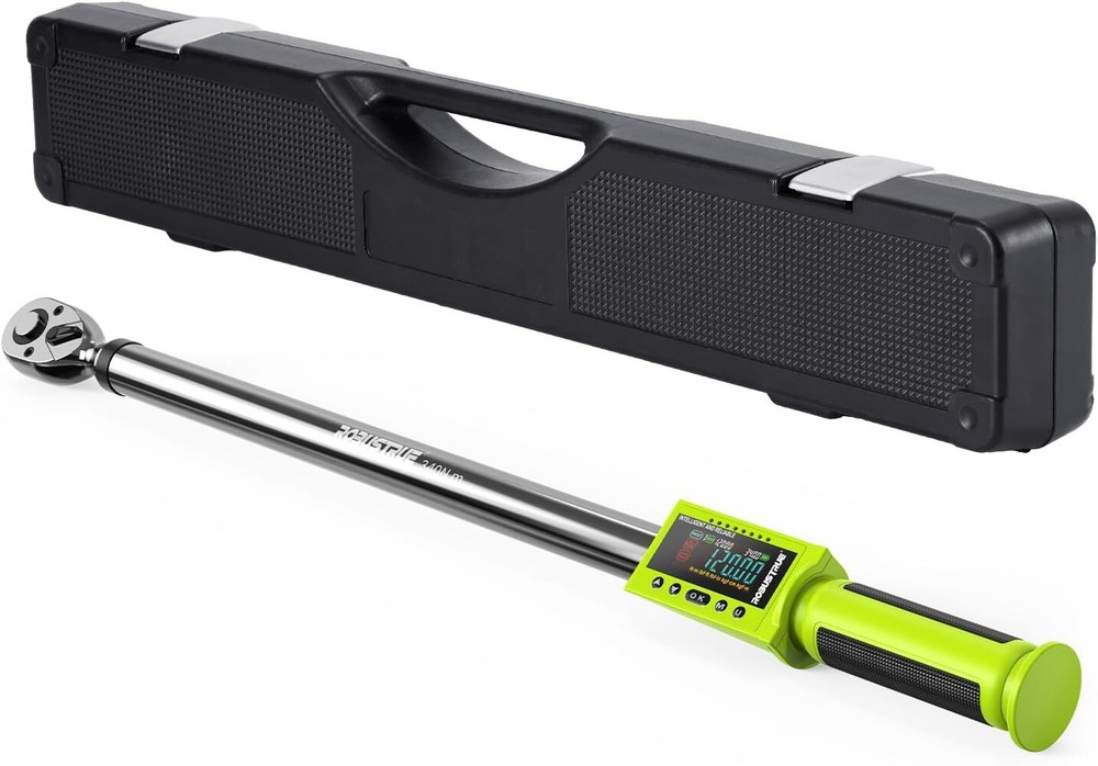 Electronic Torque Wrench with Buzzer & LED, 500 Data Memory 1/2-Inch Drive