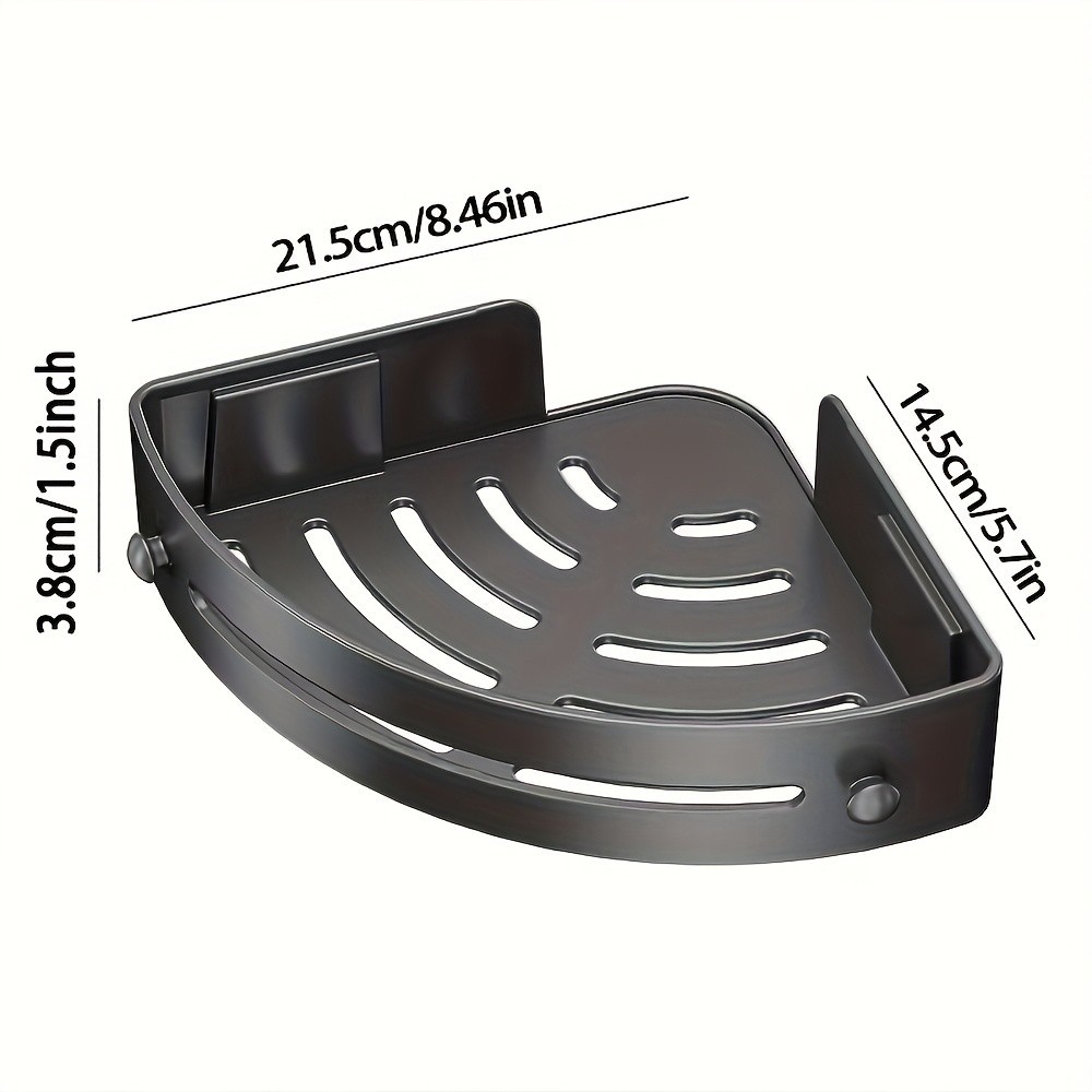 3 Tier Corner Shower Caddy Bathroom Organizer Storage Shelf No Drilling 6 Hook