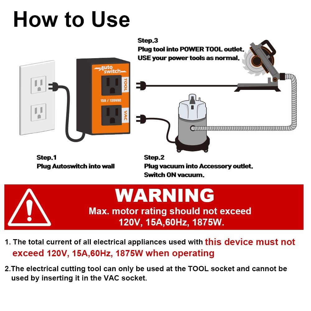 Automatic Vacuum Switch for Power Tool Activation and Control