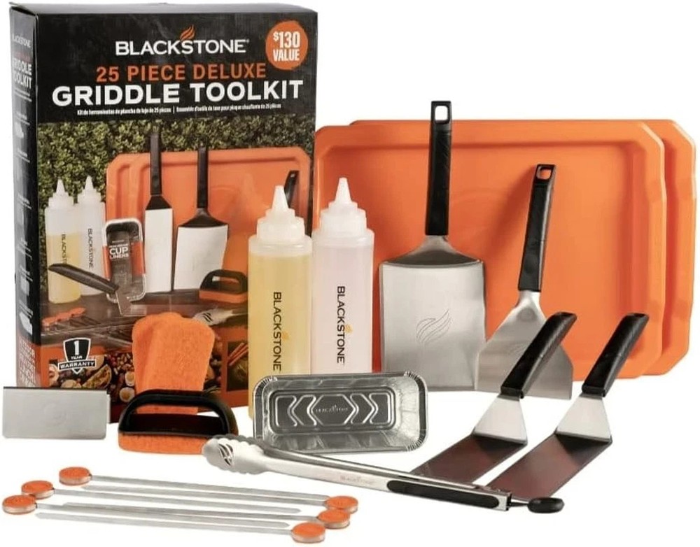 25 Piece Griddle Tool Kit Gift Set for Outdoor Cooking