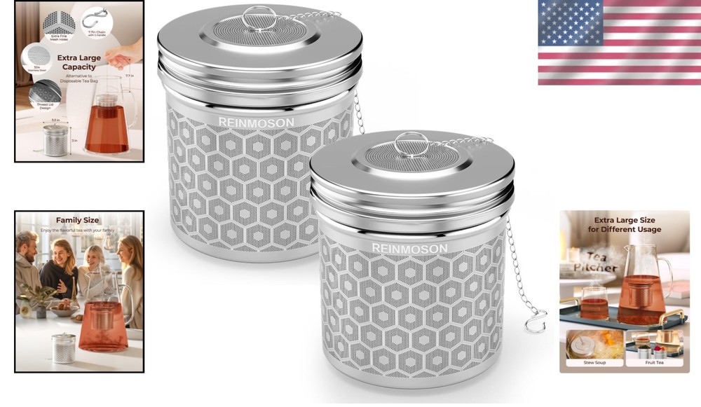 XL Tea Infuser & Spice Strainer Combo - 2 Pack