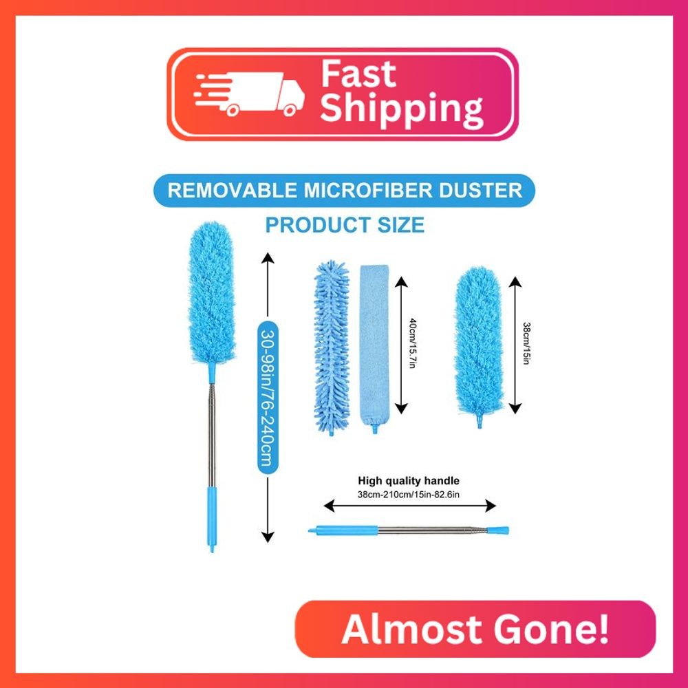 iHUFeather 4PCS Microfiber Duster Kit, 3 in 1 Microfiber Dusters Retractable Gap