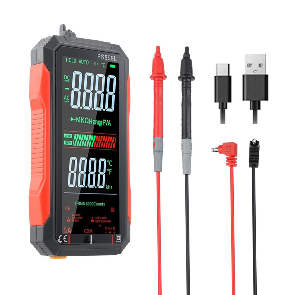 FS899L 6000-Count Multimeter USB Rechargeable Compact Smartphone Style