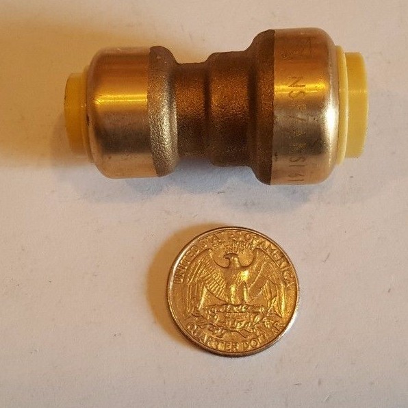 5 Pcs. 1/2" x 3/8" Push Fit Coupling, Reducing Coupling