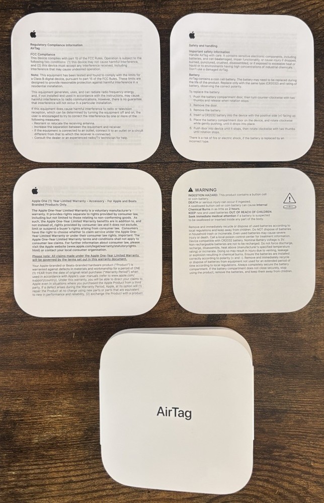 Apple AirTag Bluetooth GPS Tracker For iPhone & iPad (MX532LL/A) A2187