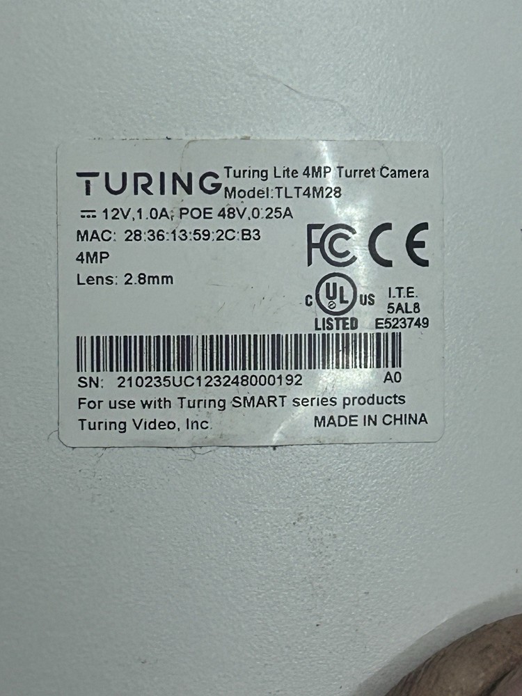 Commercial Security Camera System - Turing PoE NVR + 3 4MP Cameras + Touchscreen