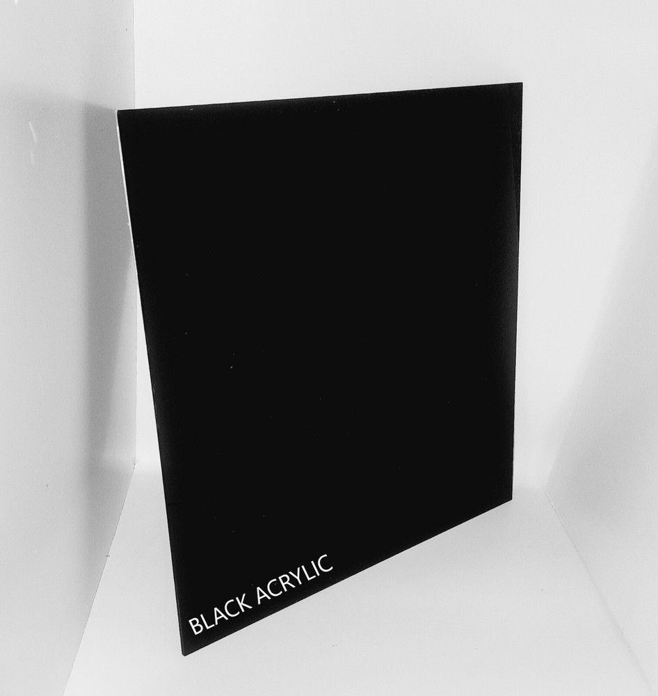 Acrylic Plexiglass Sheet - 3/8" Thick - Black Opaque - Durable Waterproof